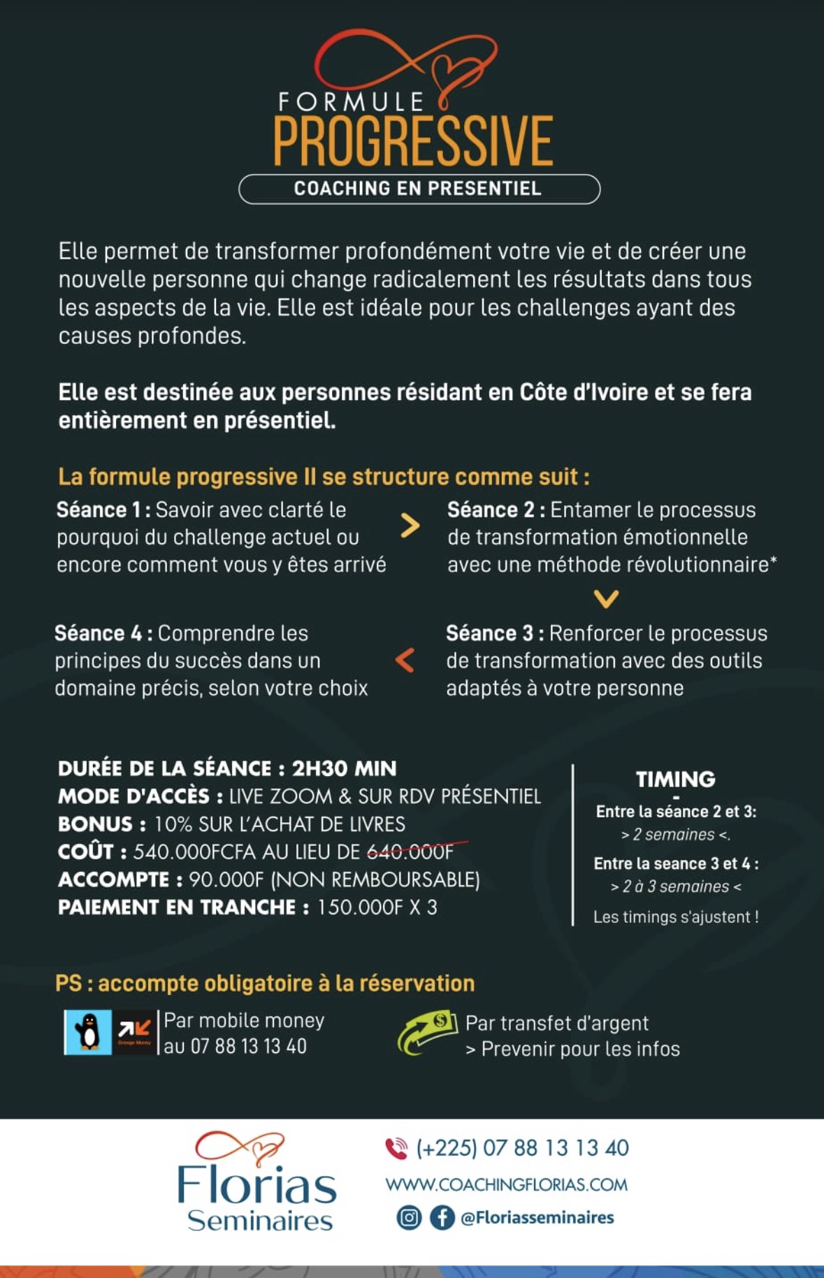 SÉANCE DE COACHING - FORMULE PROGRESSIVE